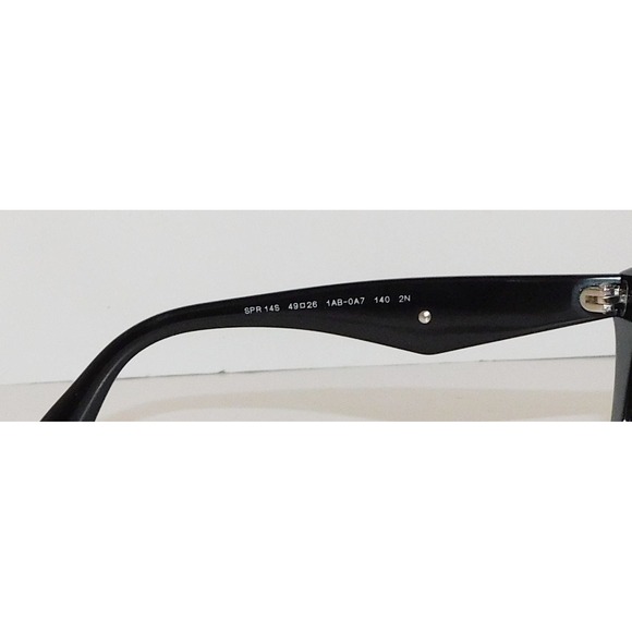 PRADA 14S‎ Cinema ORNATE SAFFIANO LEATHER PR14SS Black Sunglasses Triangle Logo main image 4